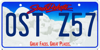 SD license plate 0STZ57