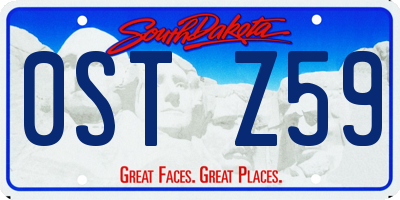 SD license plate 0STZ59