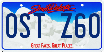SD license plate 0STZ60
