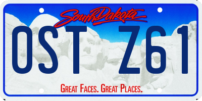 SD license plate 0STZ61