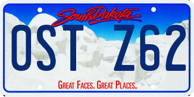 SD license plate 0STZ62