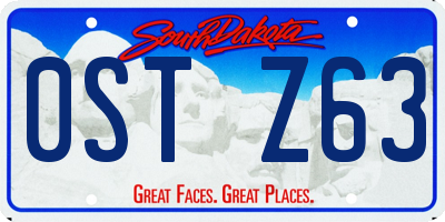 SD license plate 0STZ63