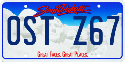 SD license plate 0STZ67
