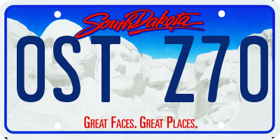 SD license plate 0STZ70
