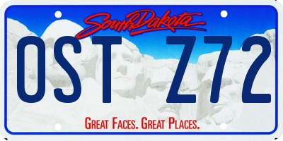 SD license plate 0STZ72