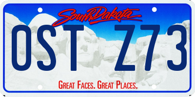 SD license plate 0STZ73