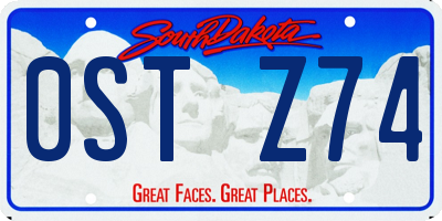 SD license plate 0STZ74