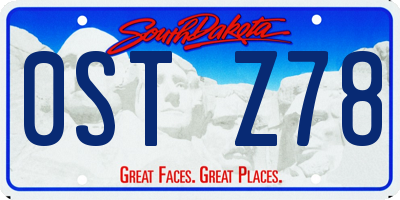 SD license plate 0STZ78