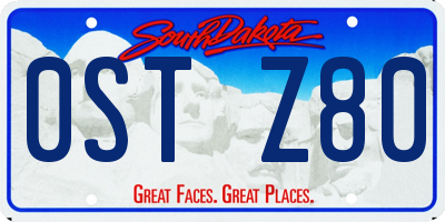 SD license plate 0STZ80