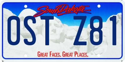 SD license plate 0STZ81