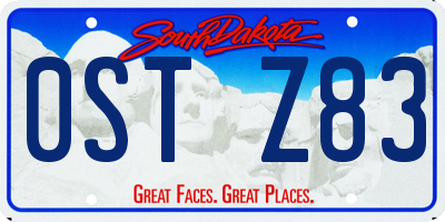 SD license plate 0STZ83