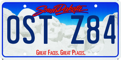 SD license plate 0STZ84