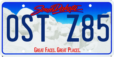 SD license plate 0STZ85