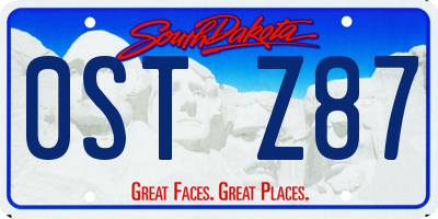 SD license plate 0STZ87