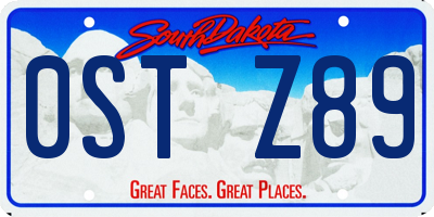 SD license plate 0STZ89