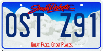 SD license plate 0STZ91