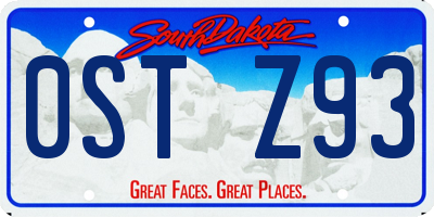 SD license plate 0STZ93