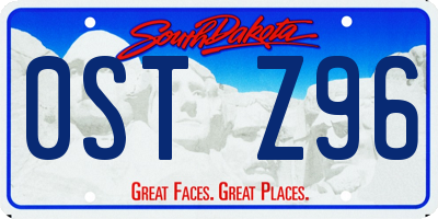 SD license plate 0STZ96