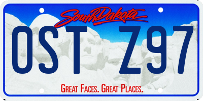 SD license plate 0STZ97