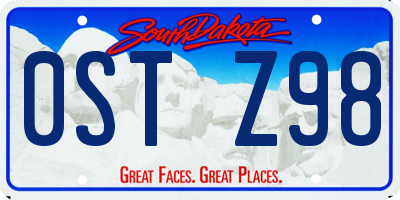 SD license plate 0STZ98