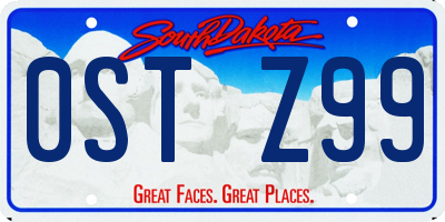 SD license plate 0STZ99