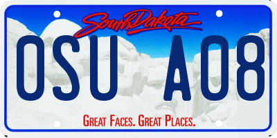 SD license plate 0SUA08