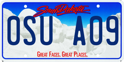 SD license plate 0SUA09