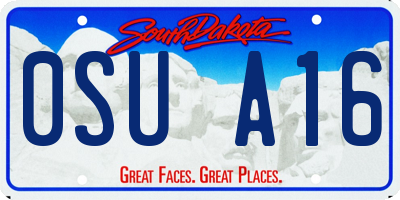 SD license plate 0SUA16