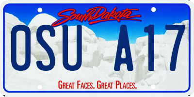 SD license plate 0SUA17