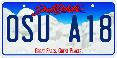 SD license plate 0SUA18