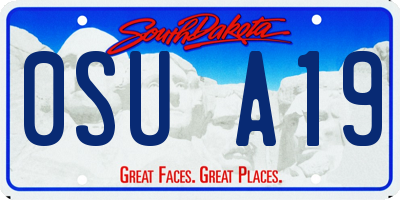 SD license plate 0SUA19