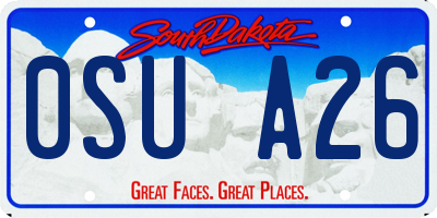 SD license plate 0SUA26