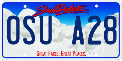 SD license plate 0SUA28