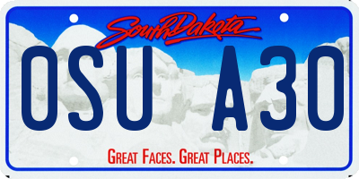 SD license plate 0SUA30