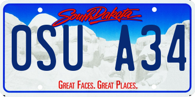 SD license plate 0SUA34