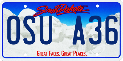 SD license plate 0SUA36