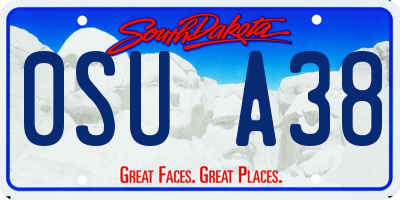 SD license plate 0SUA38
