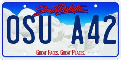 SD license plate 0SUA42