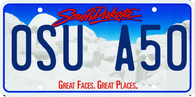 SD license plate 0SUA50
