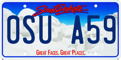 SD license plate 0SUA59