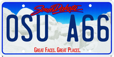 SD license plate 0SUA66