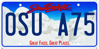 SD license plate 0SUA75