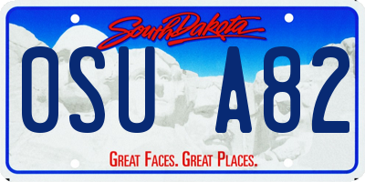 SD license plate 0SUA82