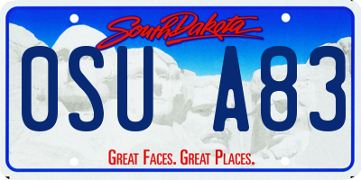 SD license plate 0SUA83