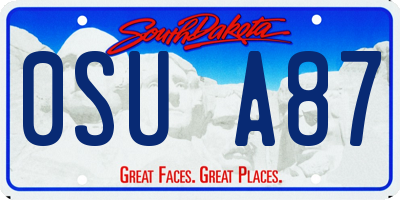 SD license plate 0SUA87