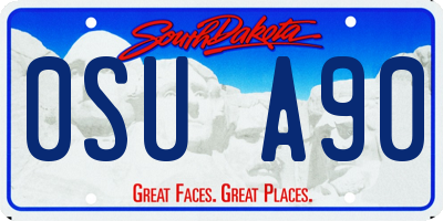 SD license plate 0SUA90