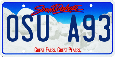 SD license plate 0SUA93