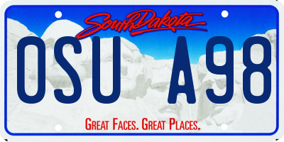 SD license plate 0SUA98
