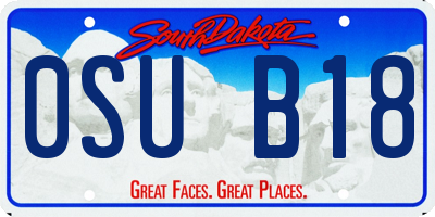 SD license plate 0SUB18