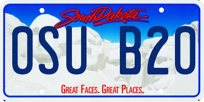 SD license plate 0SUB20